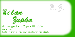 milan zupka business card